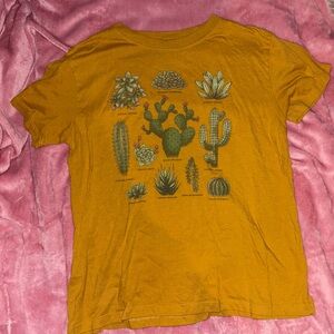 Fifth Sun Mustard Tee with Floral Design